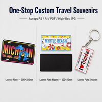 Vente en gros d'aimants de réfrigérateur en métal aluminium avec logo personnalisé, souvenir touristique de plage ou d'île, plaque d'immatriculation de voiture
