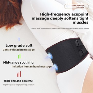 Cinturón de Masaje Vibratorio Inalámbrico Recargable con Calor para Alivio del Dolor, Ajustable, Negro/Gris - Product Image 3