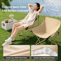 Chaise de camping pliante portable moderne à dossier haut, structure en acier inoxydable robuste, pour extérieur, jardin, parc, pêche