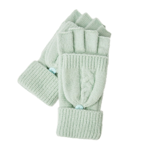 Gants tricotés chauds d'hiver pour femmes, mitaines personnalisées convertibles sans doigts, en laine, à demi-doigts, pour le ski et les activités de plein air - Product Image 4