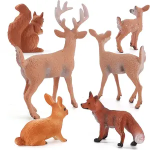 Atacado animais florestais raposa realista, figuras de ação de raposa vermelha, pvc, miniatura, modelo educativo, brinquedo, presente para crianças