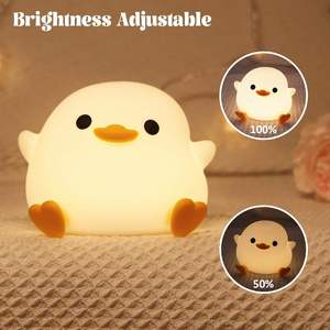 Lampe de nuit LED canard moderne pour nouveau-né pépinière bébé sûr Silicone souple contrôle tactile alimenté par batterie <span class=keywords><strong>veilleuse</strong></span> - Product Image 4