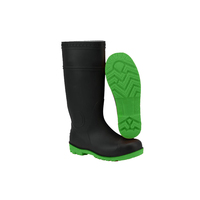 Bottes de sécurité antidérapantes en PVC, bottes de pluie, bottes en caoutchouc noires, bottes d'hiver unisexes pour adultes avec embout en acier, PVC plastique de haute qualité pour hommes