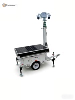 24/7 pengendali jarak jauh Solar Mobile Surveillance Trailer dengan 4G Wifi Router untuk sistem pemantauan