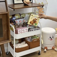 Étagère mobile en fer pour la maison, avec roulettes, moderne, multi-niveaux, pour salon, chambre, canapé, table de chevet, et rangement de collations