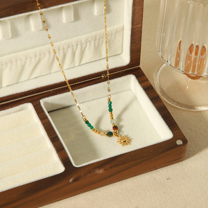 Collar de Piedra Natural Diosa del Sol, Cadena de Clavícula de Acero Inoxidable con Oro de 18k, Colgante de Joyería de Moda, Regalo para Mujer - Product Image 1