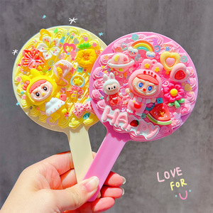 Handmade Creamy Resin Mirror Craft <b>Kit</b> With Handle For <b>DIY</b> Decor And Kids Crafting Activities - Product Image 1
