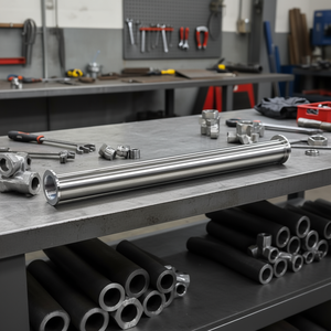 Tubo de escape recto de 30 mm de diámetro con brida sin rosca para tubos de acero - Product Image 2