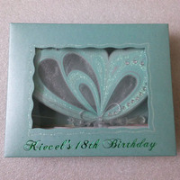 Conceptions de cartes de mariage faites à la main et cartes d'invitation papillon 3D bleu ciel