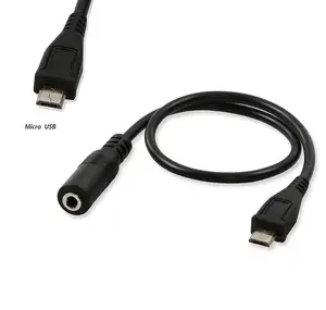 Micro USB Male To 3.5mm Jack Female Audio Cable Cord For Active Clip Mic Microphone Convert Adapter