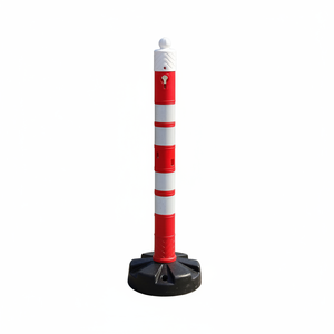 Paquete de 50 Postes de Advertencia Rojos con 4 Lados Reflectantes de 120 x 11 cm - Reflectores Blancos para Seguridad Vial, Productos de Advertencia de Tráfico - Product Image 2