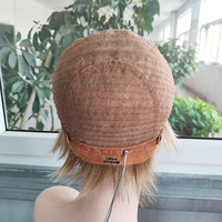 Perruque Pixie de Qualité Supérieure en Cheveux Européens, Perruques Lace Top 100% Cheveux Humains, Perruques MONO Lace