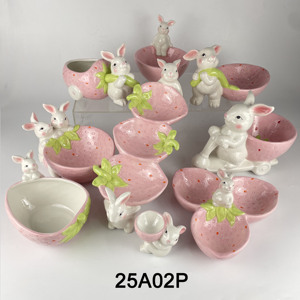 Bol à Fruits en Céramique Lapin sur Scooter – Plat de Service Décoratif en Forme de Lapin Mignon pour la Décoration Intérieure et Cadeau - Product Image 5