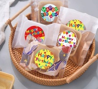 Autocollants joyeux anniversaire pour enfants, étiquette de décoration, dessin animé, mignon, fête d'anniversaire, en stock, 500 pièces, livraison gratuite