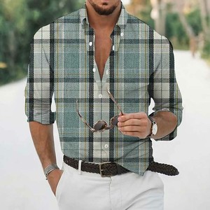 Camisas de manga larga con botones para hombre Camisa de vestir formal de negocios informal ajustada - Product Image 4