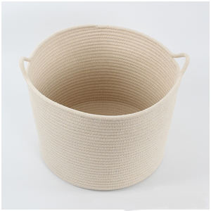 Cesta de cuerda de algodón plegable Europeo Americano superventas barato hogar trenza lavandería ropa cesta de almacenamiento con asa - Product Image 6
