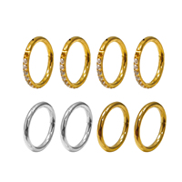 Cincin Hidung Titanium Zirkon Model Engsel, Cincin Hidung Kecil Terbuka untuk Septum/Kartilase Hidung Wanita & Anak, Lapis Seng Biru, untuk Pernikahan