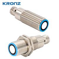 Sensor Ultrasonik KRONZ U18 Output Analog 4-20mA Jangkauan Deteksi 50-500mm IP67 Layar LED Sensor Jarak Tahan Air Industri