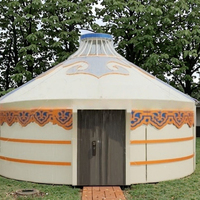 Yurt mongol à quatre couches et quatre saisons, type cloche, en toile de coton et PVC, imperméable, coupe-vent, résistant aux déchirures et aux UV