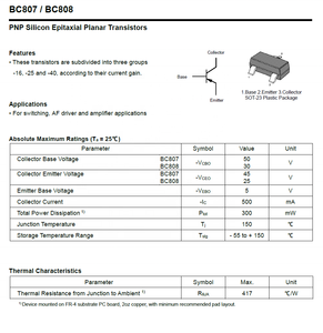Transistor <span class=keywords><strong>SMD</strong></span> SOT-23 <span class=keywords><strong>BC807</strong></span>-16 - Product Image 4