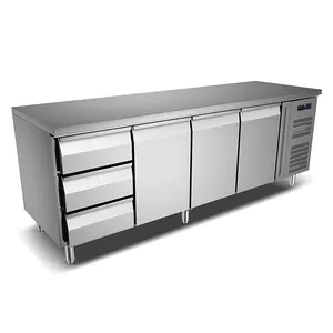 Новая морозильная стойка с дверными ящиками для ресторанного кухонного оборудования, проект банкетного фуршета