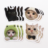 Pegatinas personalizadas 3D troqueladas para mascotas, de vinilo impermeable con acabado mate o brillante, etiquetas personalizadas de animales para embalaje