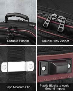 हटाने योग्य उपकरण आयोजक और लैपटॉप कम्पार्टमेंट हेवी टूल के साथ भारी शुल्क पुरुषों के काम बैकपैक टिकाऊ पॉलिएस्टर से बने - Product Image 6