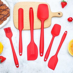 6 Pieces <b>Silicone</b> Kitchen Utensils <b>Baking</b> Accessories Cream Butter Cake Scraper Pastry Spatula Kitchen Cooking Utensils Set - Product Image 6