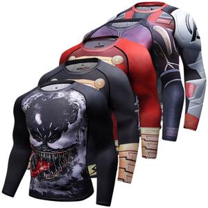 T-<span class=keywords><strong>shirt</strong></span> de compression de course à pied <span class=keywords><strong>Spiderman</strong></span> moulant à manches longues Fitness BJJ Rash Guard MMA vêtements d'entraînement de gymnastique pour hommes - Product Image 6