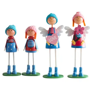 New design a family of four stand home decoration for girls toys doll