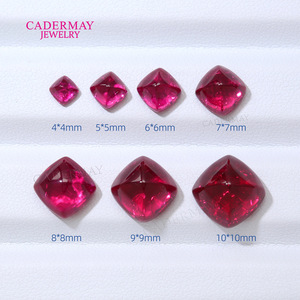 Cadermay Synthetic Ruby Loose Stones Square 4x4mm To 10x10mm For Jewelry Making - Product Image 1