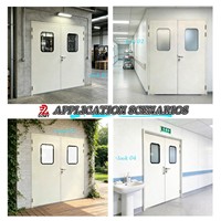 Porte en acier minimaliste pour la purification médicale, idéale pour les hôpitaux, ateliers, laboratoires, avec un design bien étanche