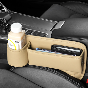 Boîte de rangement pour siège de voiture en cuir PU Micora, porte-gobelet, poche organisatrice - Product Image 5