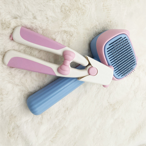 Kit perawatan hewan peliharaan desain cantik untuk anjing dan kucing sikat Kombo 2 in 1 dan pemotong kuku set perawatan dan perontok kucing - Product Image 5