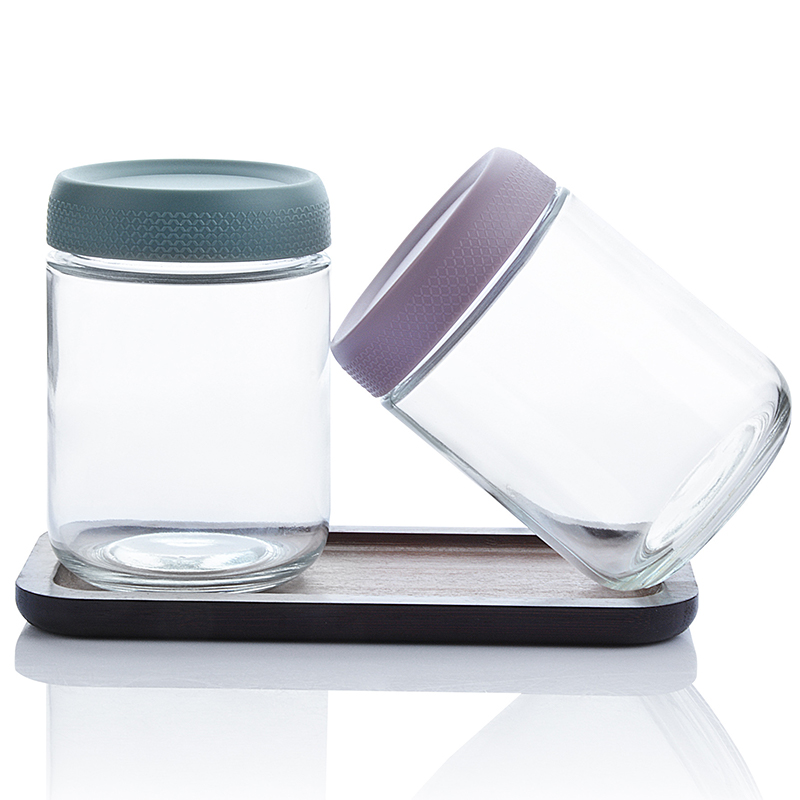 350ml Kitchen Reusable Containers Mason Jar Clear Glass Sealed Airtight Food Snack Nuts Storage Jar with Lids