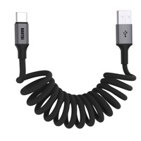 Câble USB C tressé HANTAI, cordon de charge enroulé anti-emmêlement pour clavier mécanique, voiture, Android Auto, courant 3A