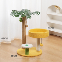 Arbre à chat tropical OEM en forme de palmier, griffoir en bois et sisal avec hamac-nid, vente en gros pour animaleries