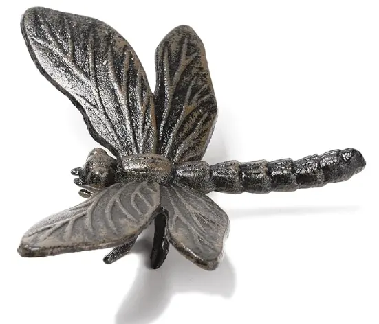 Cast Iron Dragonfly Statue Delicate Modelling Interior and Exterior Decoration Suitable for Placing Study Garden