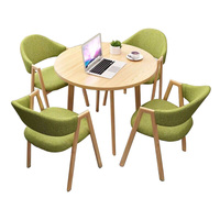 Meubles de Salon Prix de Gros Table à Manger Ronde en Bois Moderne Luxe Léger pour Banquet, Bureau, Hôtel, Café et Ensemble de 4 Chaises