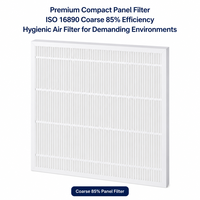 Filtre à panneaux compact M5 ISO 16890 grossier 85% avec cadre en plastique rigide, préfiltre ininflammable pour systèmes d'aggregats de traitement d'air (AGTA)