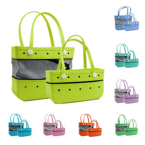 Bolsa de playa Eva de goma impermeable superventas Unisex de tamaño mediano ligero de gran capacidad Eva ZipperTote Bag - Product Image 4