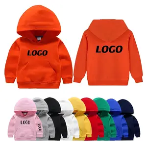 Factory Wholesale Custom Puff Printing Blank Children Cotton Hoodies French Terry Kids Boys Hoodies