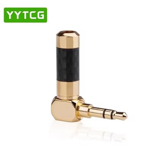 Connettore Audio 3.5mm connettore <span class=keywords><strong>Jack</strong></span> <span class=keywords><strong>Stereo</strong></span> <span class=keywords><strong>Stereo</strong></span> placcato oro nero fibra di carbonio 3.5mm connettore per cuffie - Product Image 4