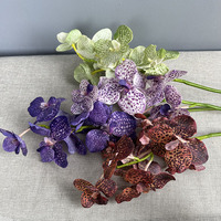 Nouveautés Fleurs d'orchidées artificielles à 7 têtes au toucher réel pour la décoration de la maison