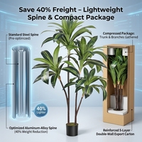 Plantes et verdure artificielles de qualité supérieure, 4 pieds, plante Dracaena marginata, arbre artificiel hyper-réaliste pour la décoration du salon