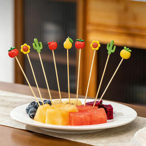 Ensemble de bâtonnets de fruits en bois de bambou jetables, colorés, pour la décoration de bouteilles de stockage vides - Product Image 4