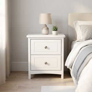 White/<b>Black</b> 2-Drawer Nightstand Modern Bedroom Furniture Wood Storage <b>Cabinet</b> - Product Image 1