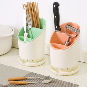 Multifunctional <b>Kitchen</b> Knife Holder With Tray Oval Draining Rack For <b>Kitchen</b> <b>Storage</b> - Product Image 1