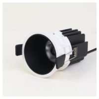 Spotlights LED 3 pouces sans rebord visible 10W COB anti-éblouissement Downlight Dali 20 Watts 4000K Blanc Corps Blanc Encastré