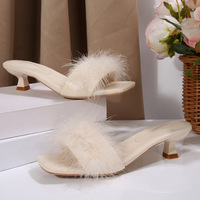 Sandales à bout carré à livraison rapide, sandales Mao Mao avec talons verre à vin et chaussures pour femme, nouveau design